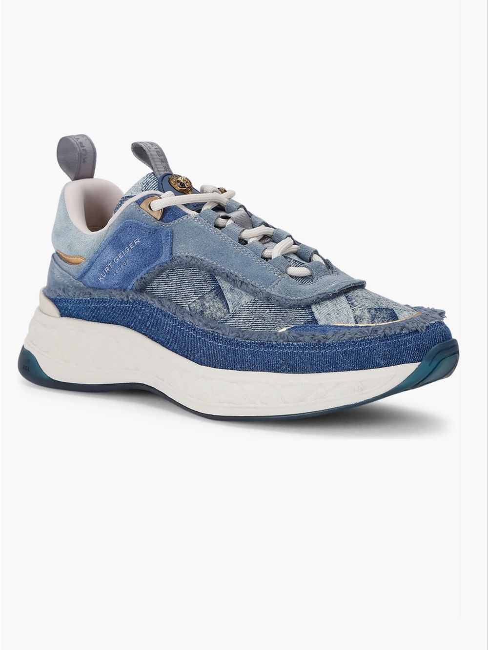 Kurt Geiger Denim-Panel Blue Chunky Sneaker